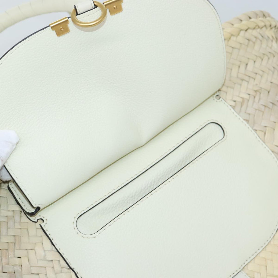 Chloe Mercy Hand Bag Straw Beige Gold am6837
