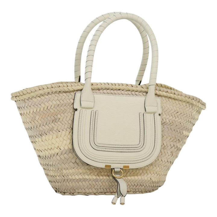 Chloe Mercy Hand Bag Straw Beige Gold am6837