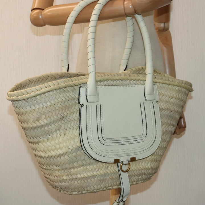 Chloe Mercy Hand Bag Straw Beige Gold am6837