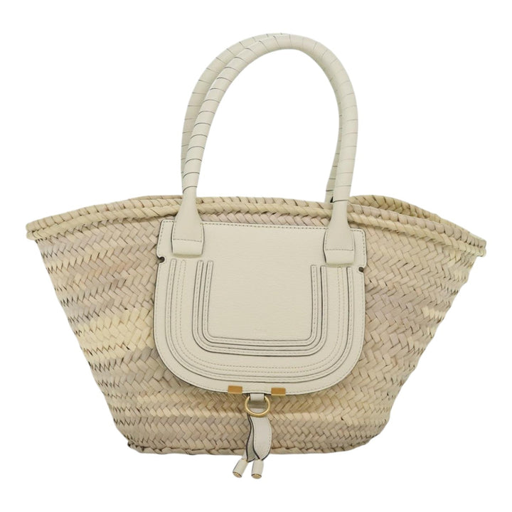 Chloe Mercy Hand Bag Straw Beige Gold am6837