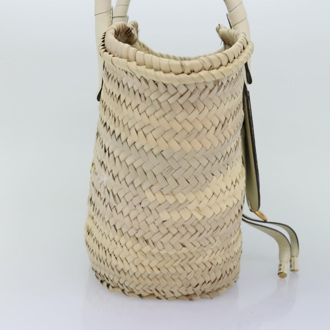 Chloe Mercy Hand Bag Straw Beige Gold am6837