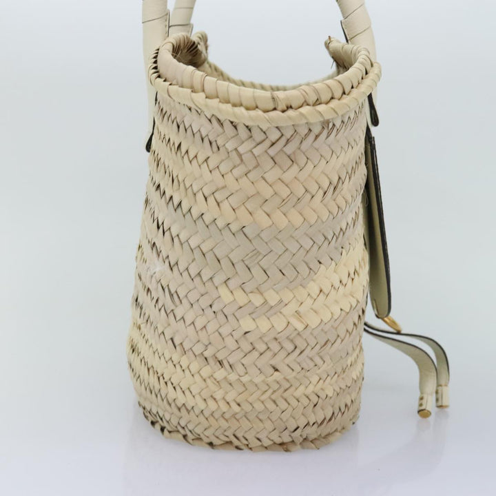 Chloe Mercy Hand Bag Straw Beige Gold am6837