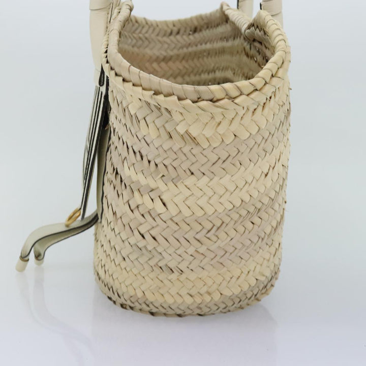 Chloe Mercy Hand Bag Straw Beige Gold am6837