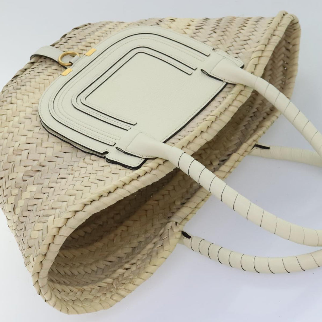 Chloe Mercy Hand Bag Straw Beige Gold am6837