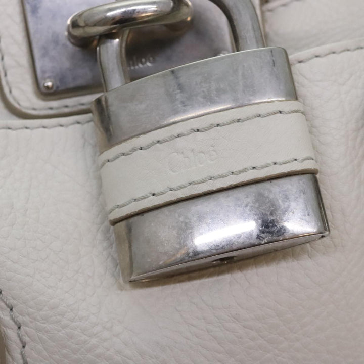 Chloe Paddington Hand Bag Leather White am6846