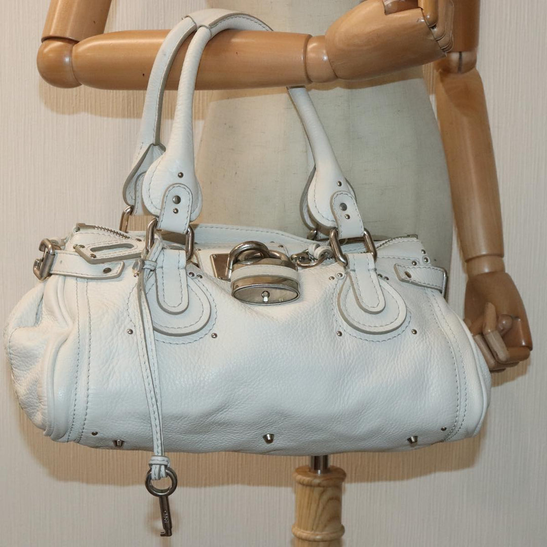 Chloe Paddington Hand Bag Leather White am6846