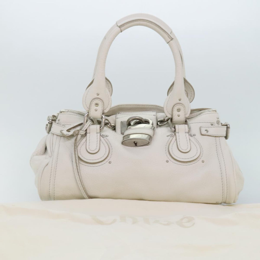 Chloe Paddington Hand Bag Leather White am6846
