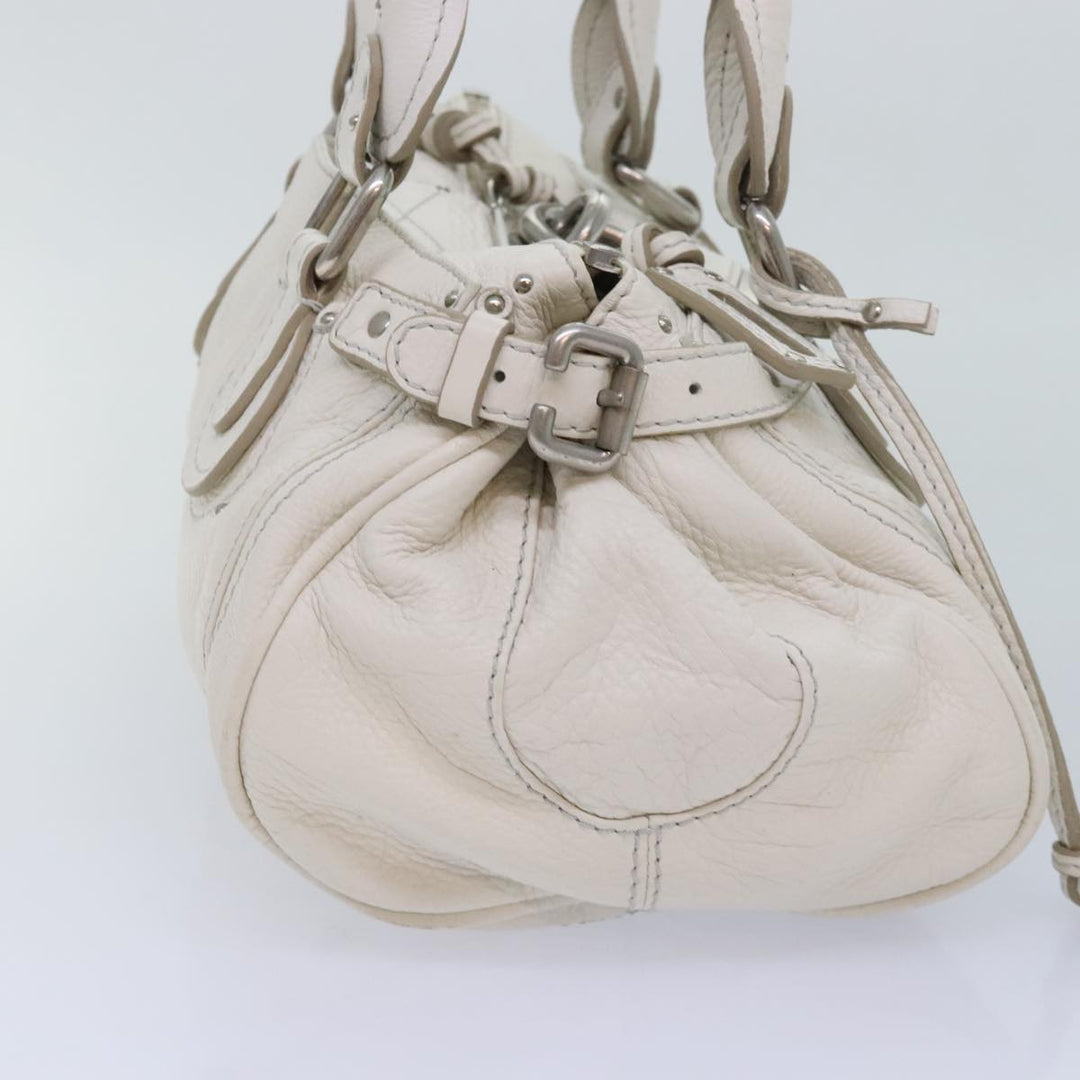 Chloe Paddington Hand Bag Leather White am6846