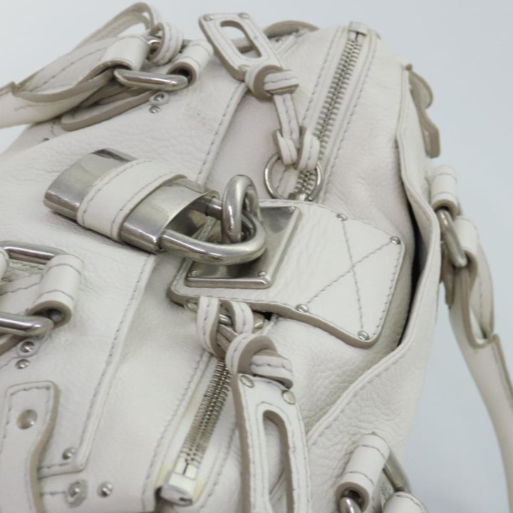 Chloe Paddington Hand Bag Leather White am6846