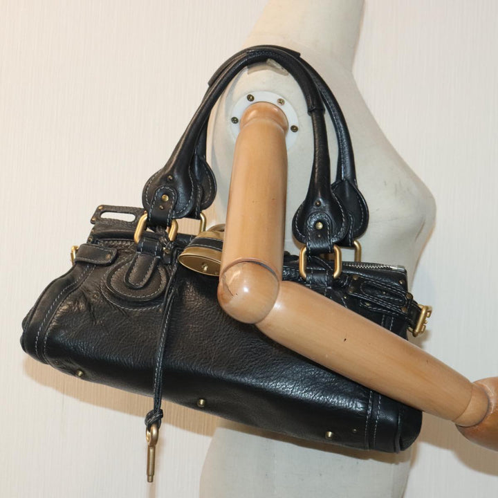 Chloe Paddington Hand Bag Leather Black am6847
