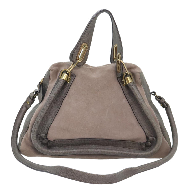 Chloe Paraty Tote Bag Leather Suede 2way Gray am6848