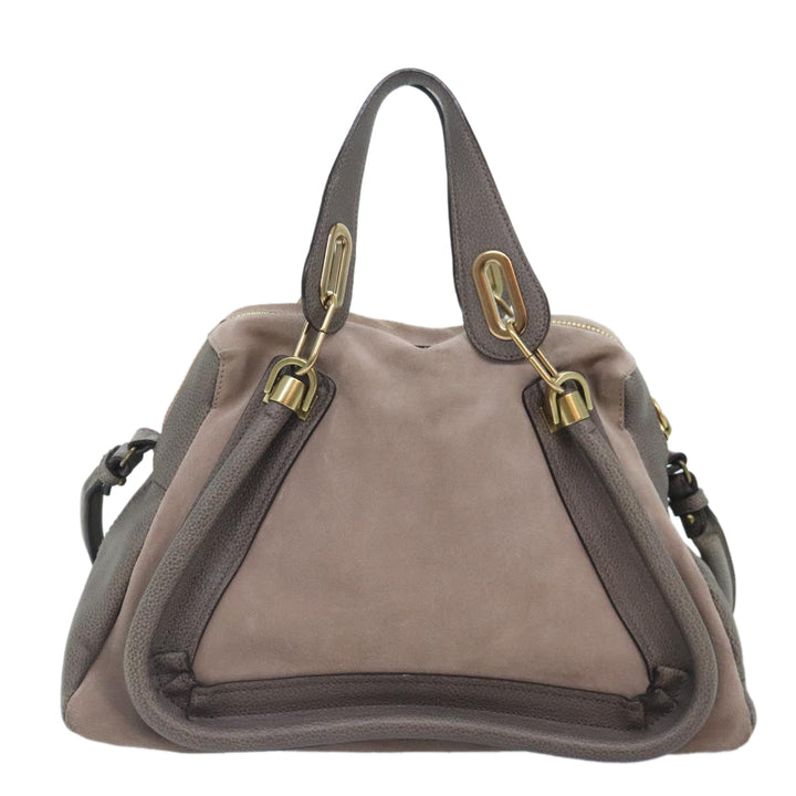 Chloe Paraty Tote Bag Leather Suede 2way Gray am6848