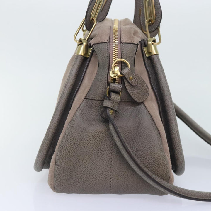 Chloe Paraty Tote Bag Leather Suede 2way Gray am6848