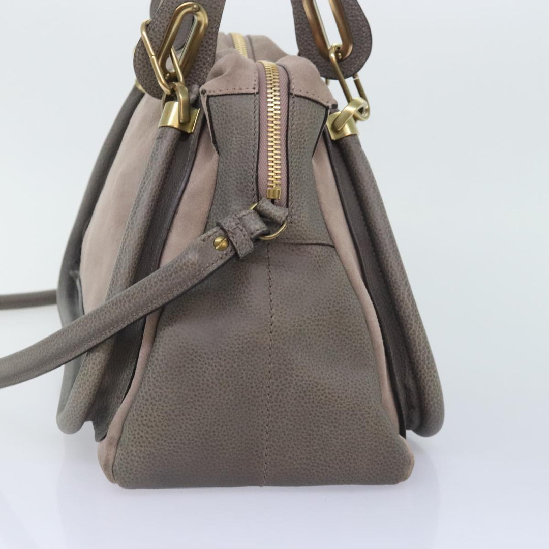 Chloe Paraty Tote Bag Leather Suede 2way Gray am6848