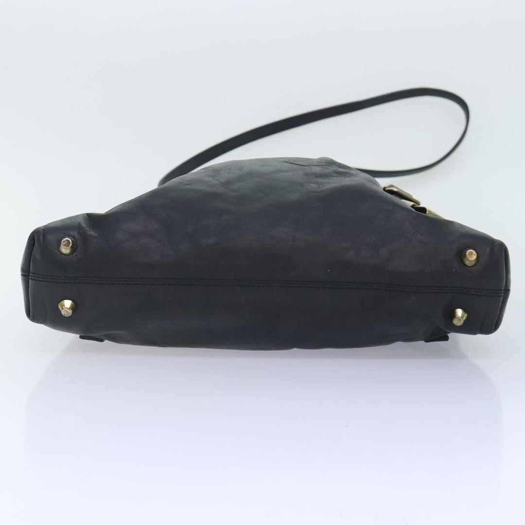 Chloe Victoria Hand Bag Leather 2way Black am6849