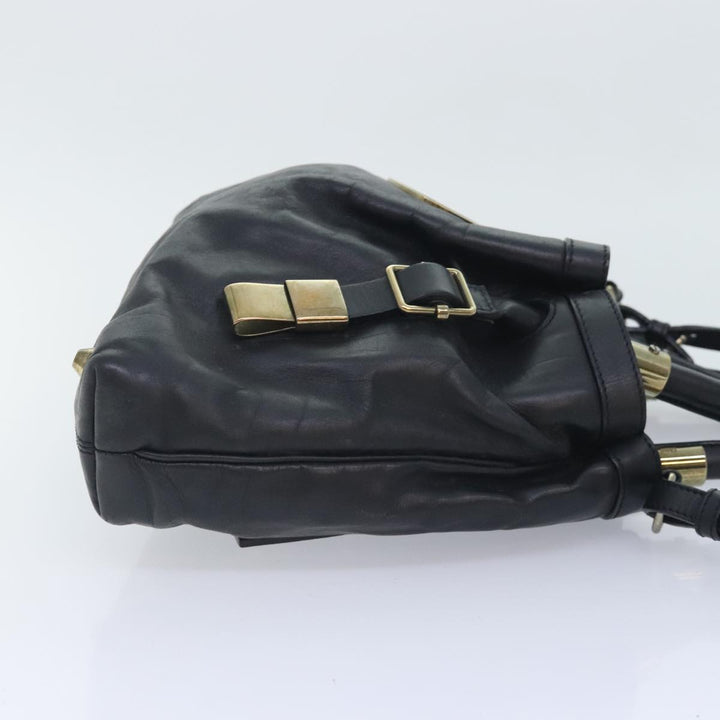 Chloe Victoria Hand Bag Leather 2way Black am6849