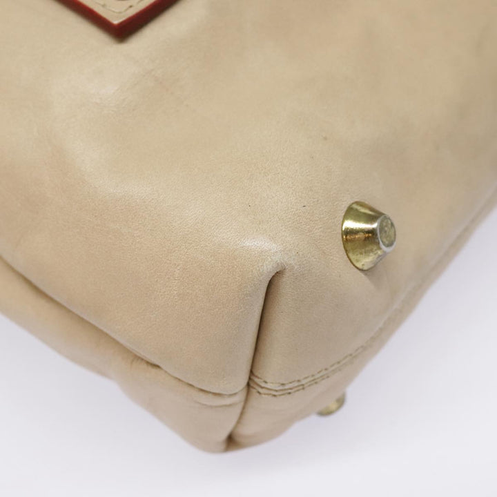 Chloe Victoria Hand Bag Leather 2way Beige am6850