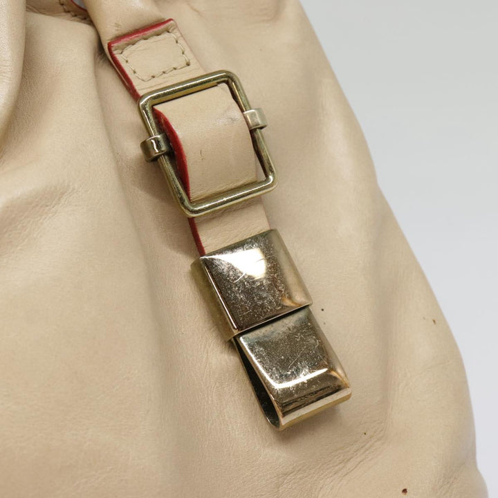 Chloe Victoria Hand Bag Leather 2way Beige am6850