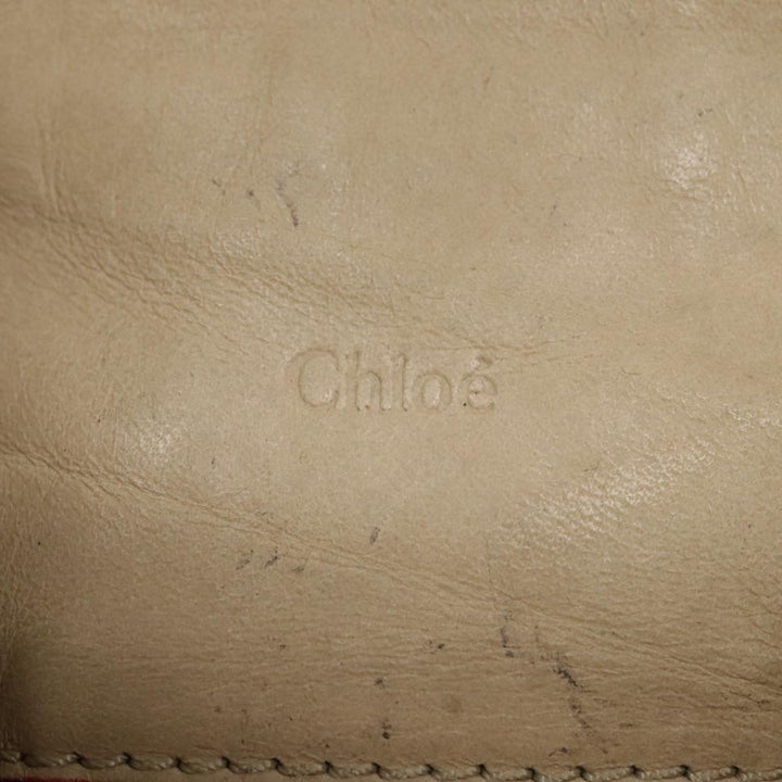 Chloe Victoria Hand Bag Leather 2way Beige am6850