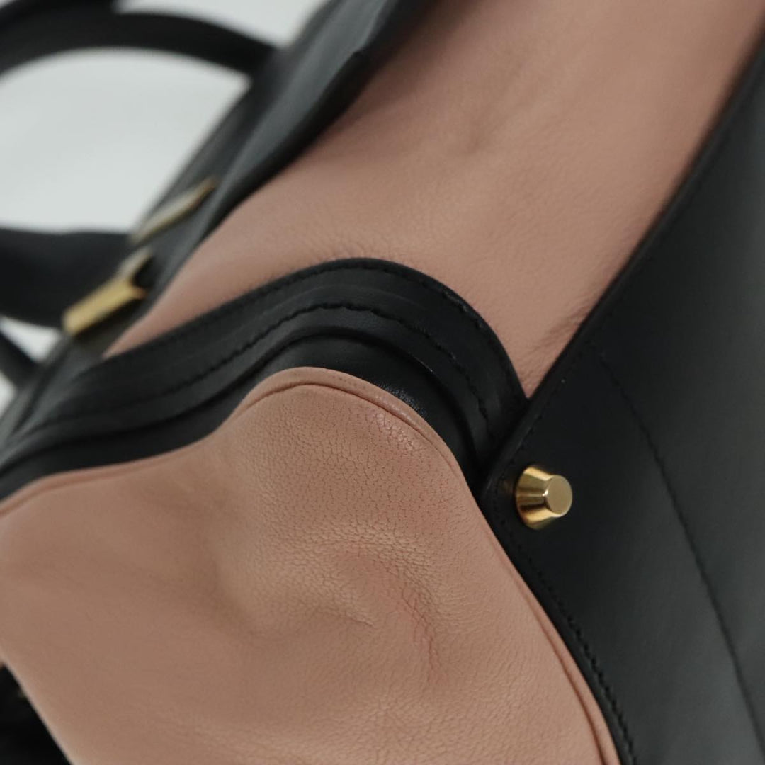 Chloe Alice Hand Bag Leather 2way Black Pink am6912
