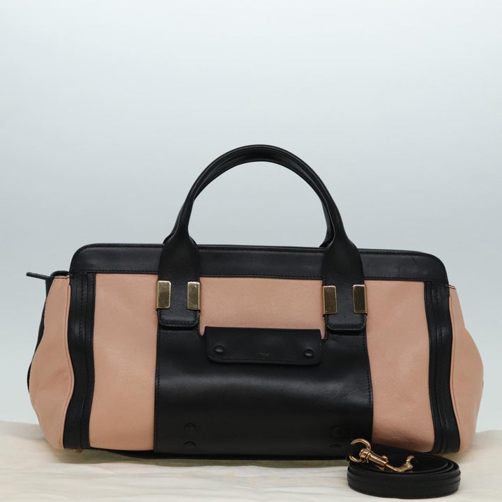 Chloe Alice Hand Bag Leather 2way Black Pink am6912