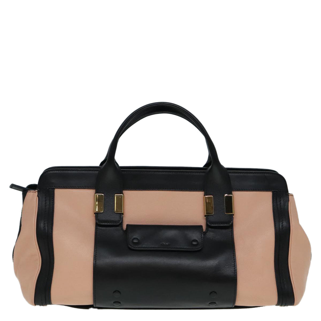 Chloe Alice Hand Bag Leather 2way Black Pink am6912