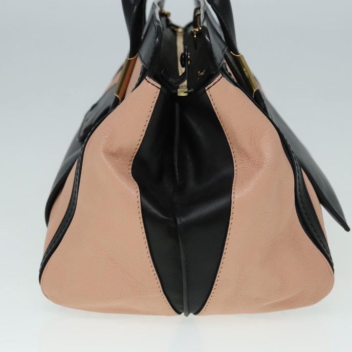 Chloe Alice Hand Bag Leather 2way Black Pink am6912