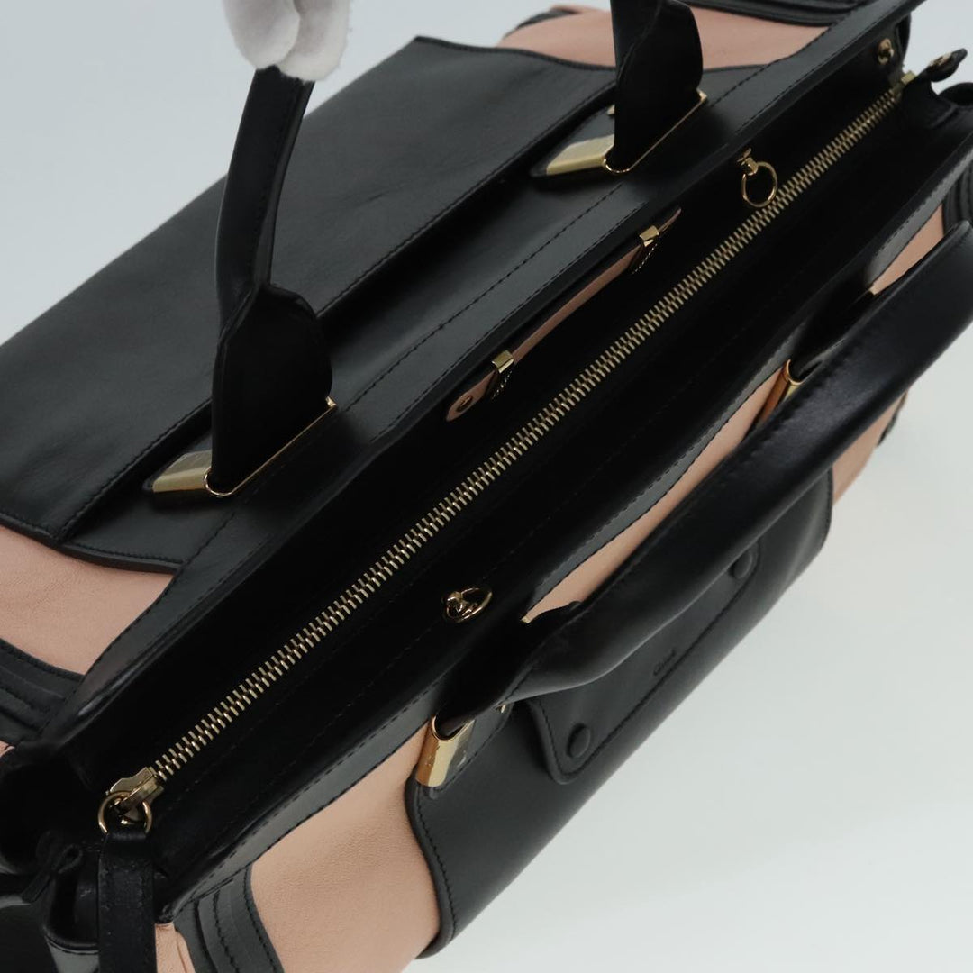 Chloe Alice Hand Bag Leather 2way Black Pink am6912