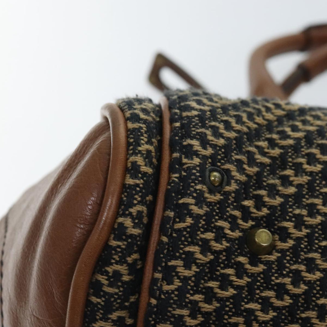 Chloe Paddington Hand Bag Leather Cotton Brown am6914