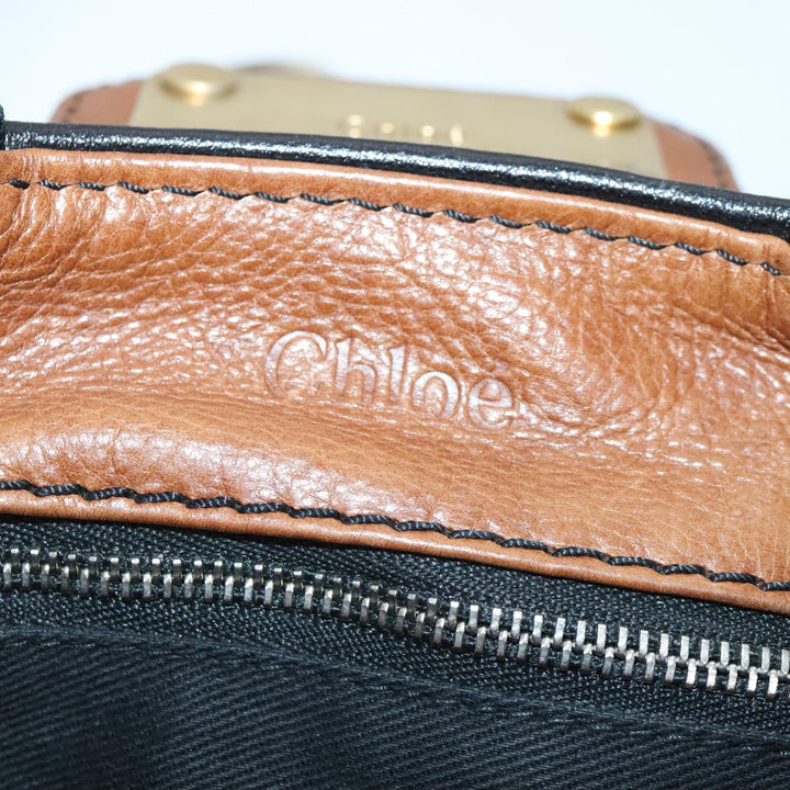 Chloe Paddington Hand Bag Leather Cotton Brown am6914