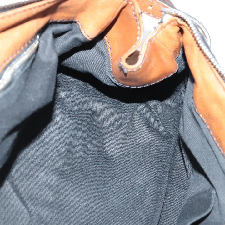 Chloe Paddington Hand Bag Leather Cotton Brown am6914