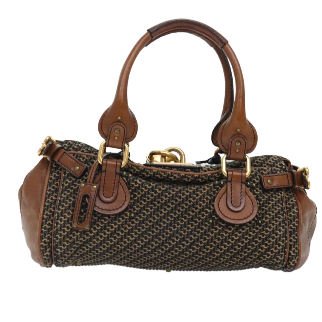 Chloe Paddington Hand Bag Leather Cotton Brown am6914