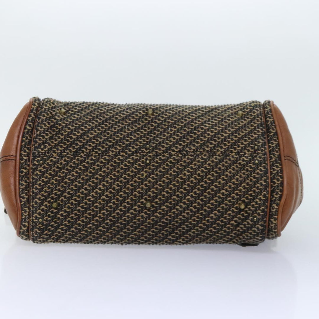 Chloe Paddington Hand Bag Leather Cotton Brown am6914