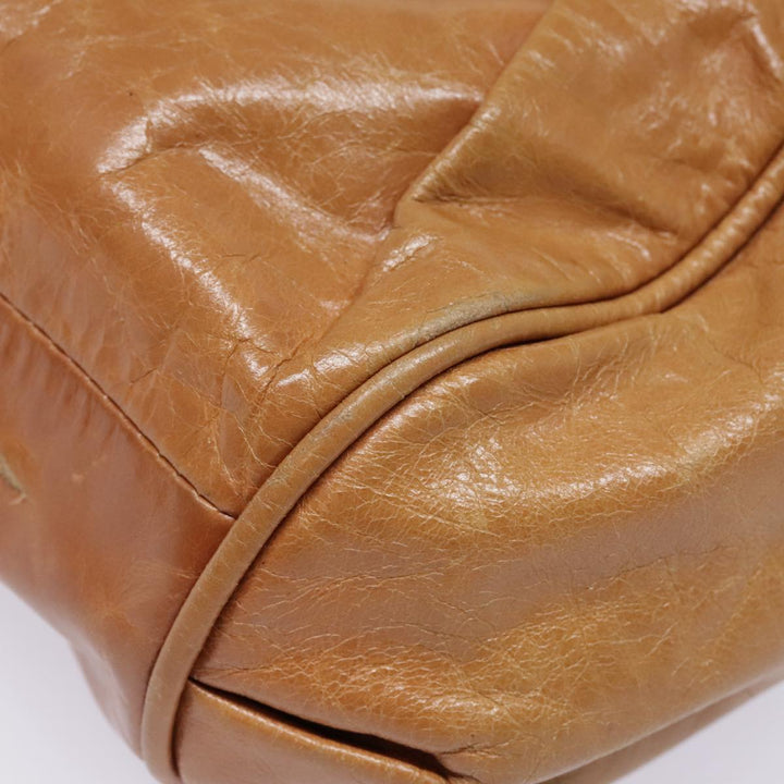 Chloe Etel Shoulder Bag Leather 2way Brown Gold am6916
