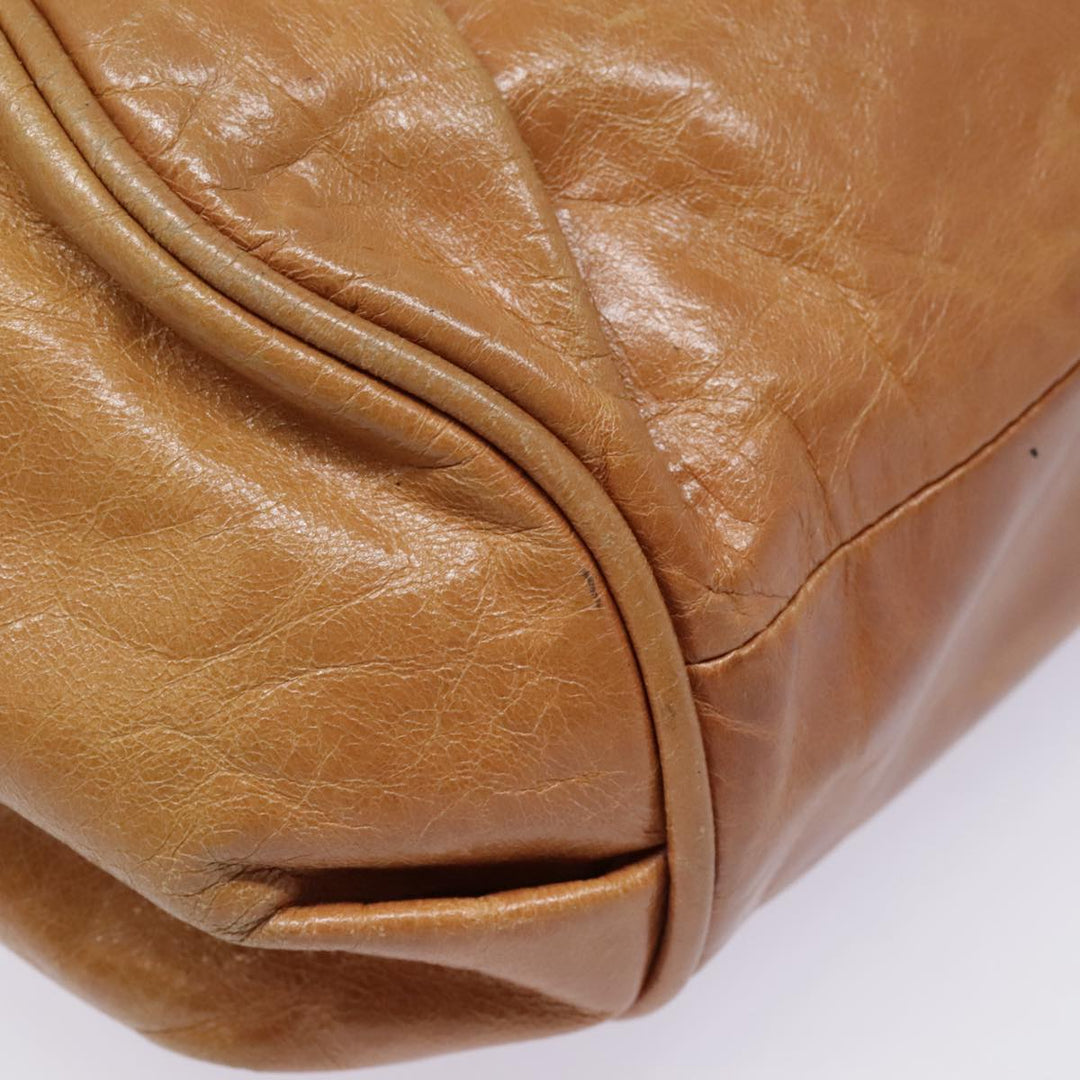 Chloe Etel Shoulder Bag Leather 2way Brown Gold am6916