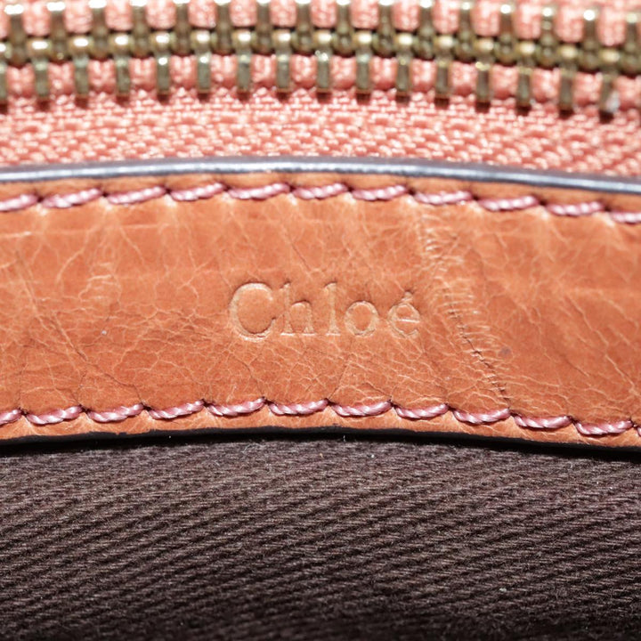 Chloe Etel Shoulder Bag Leather 2way Brown Gold am6916