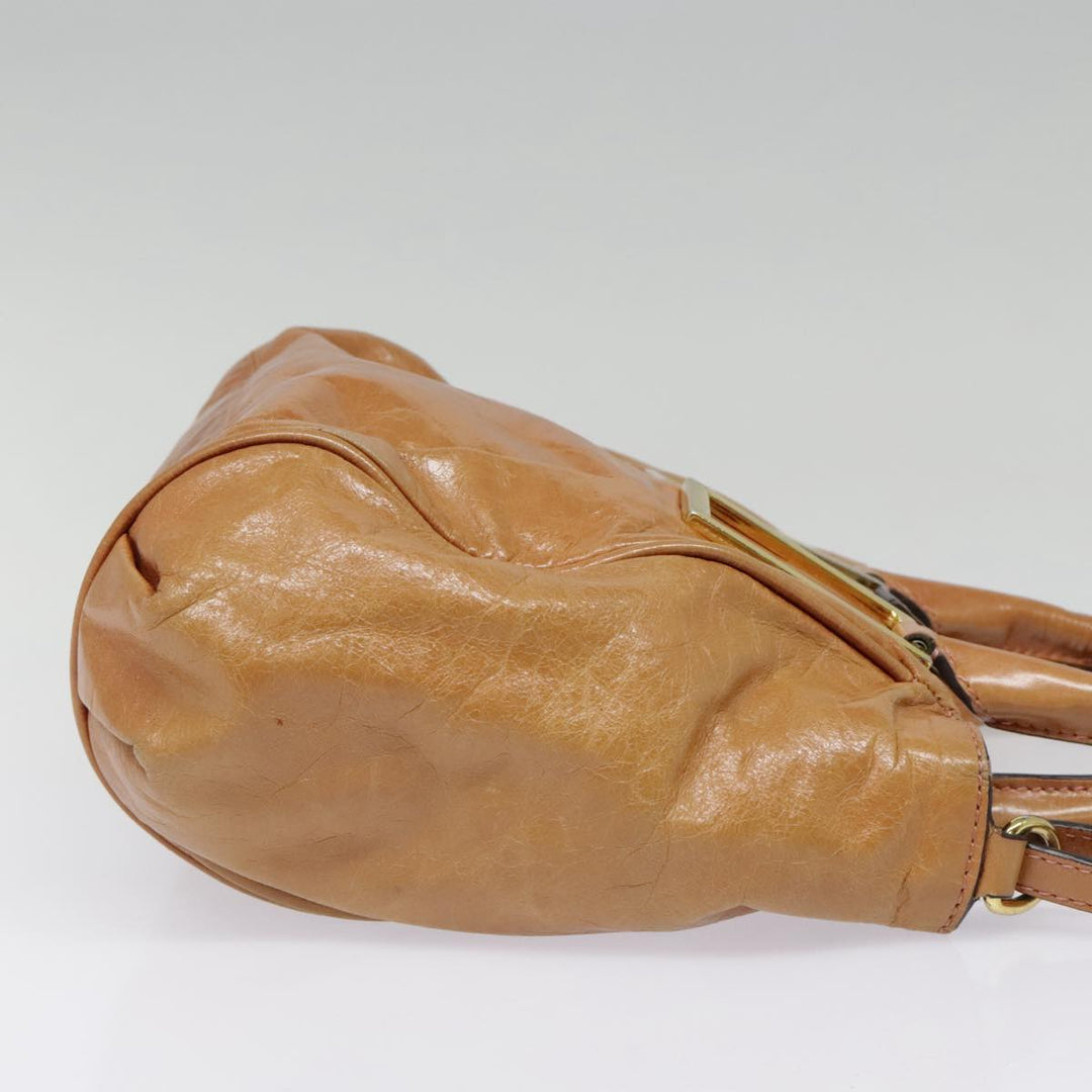 Chloe Etel Shoulder Bag Leather 2way Brown Gold am6916