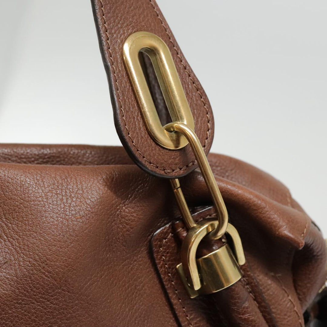 Chloe Paraty Hand Bag Leather Brown am6920