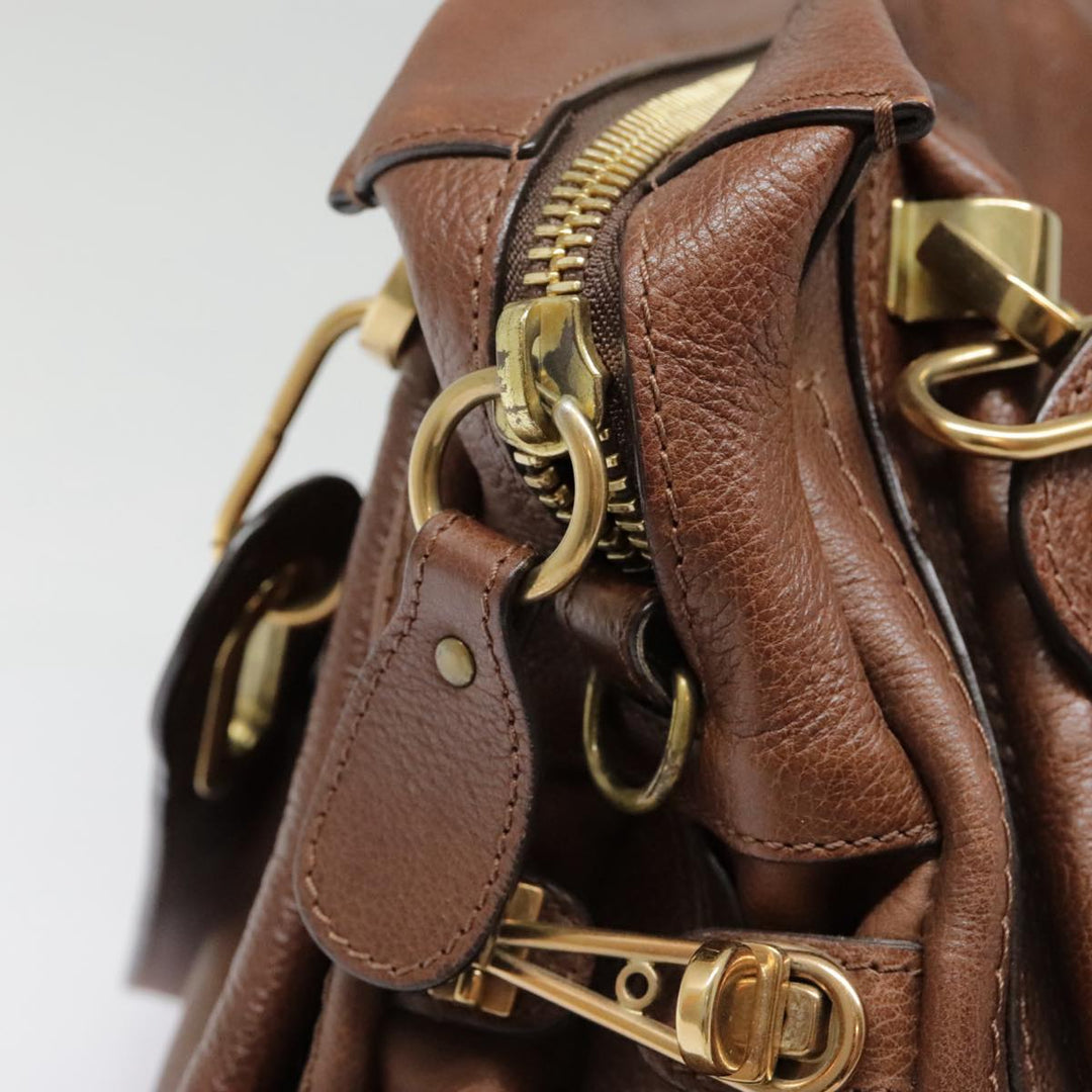 Chloe Paraty Hand Bag Leather Brown am6920
