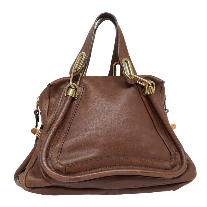 Chloe Paraty Hand Bag Leather Brown am6920