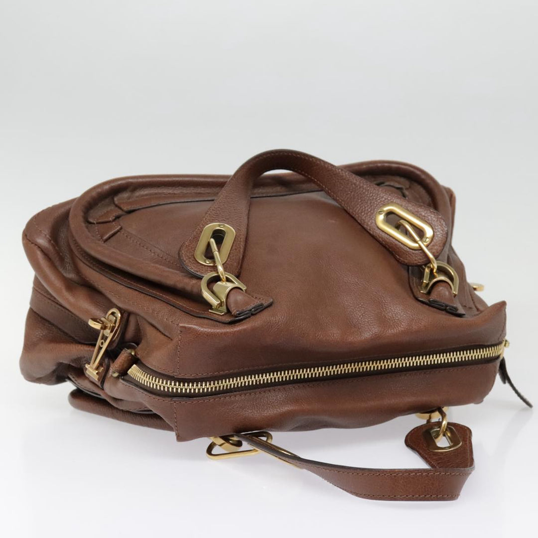 Chloe Paraty Hand Bag Leather Brown am6920