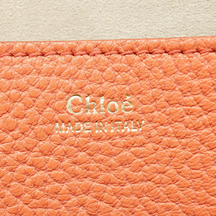 Chloe Chain Drew Shoulder Bag Leather Orange Gold am6946A