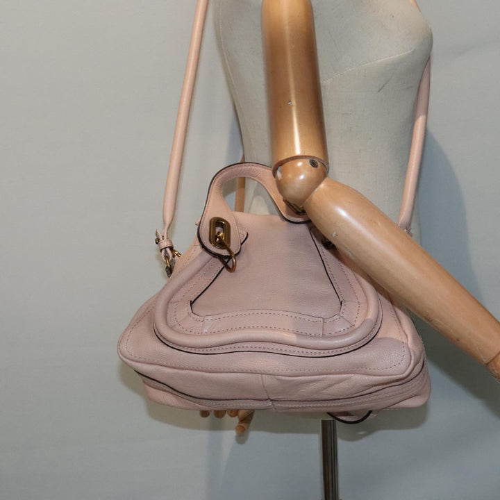Chloe Paraty Hand Bag Leather 2way Pink am6963