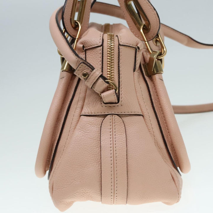 Chloe Paraty Hand Bag Leather 2way Pink am6963