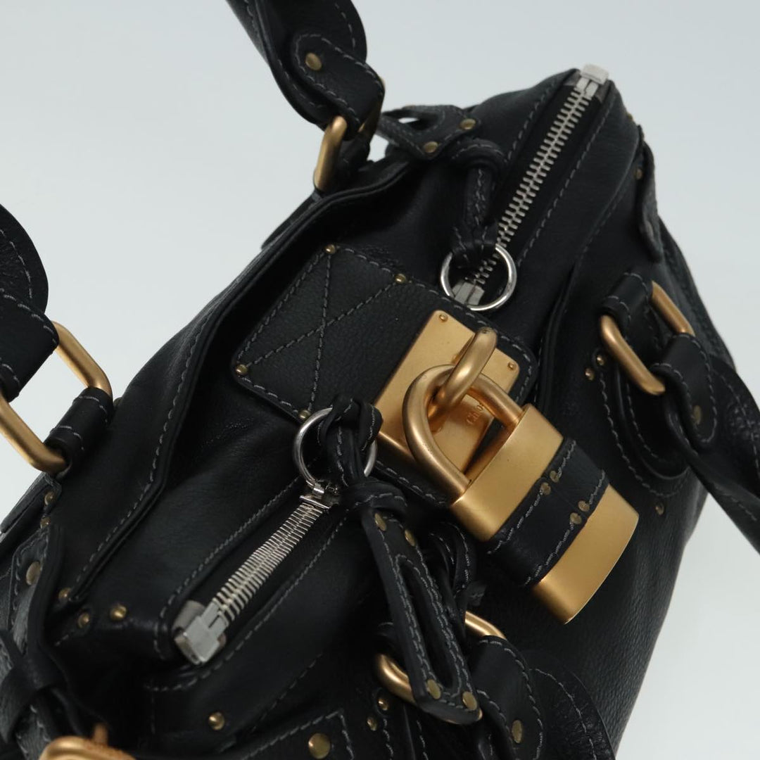 Chloe Paddington Hand Bag Leather Black am6970