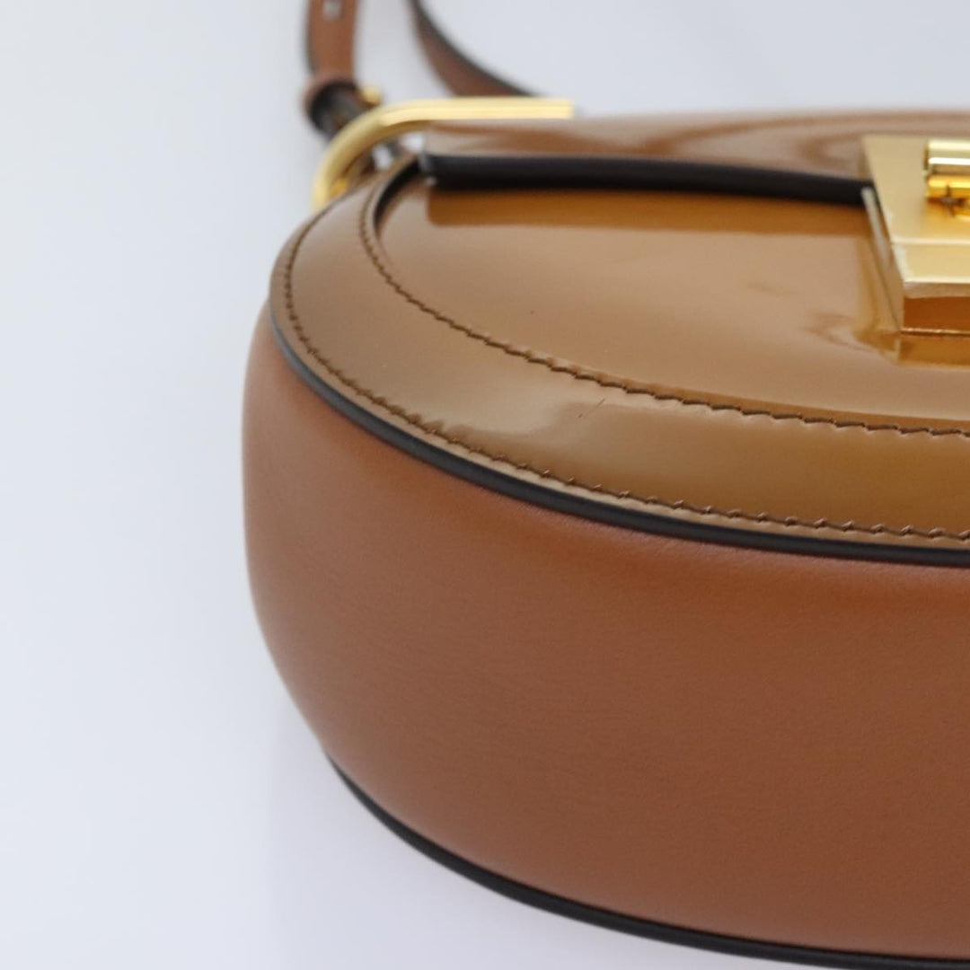 Chloe Drew Hand Bag Enamel 2way Brown Gold am6981