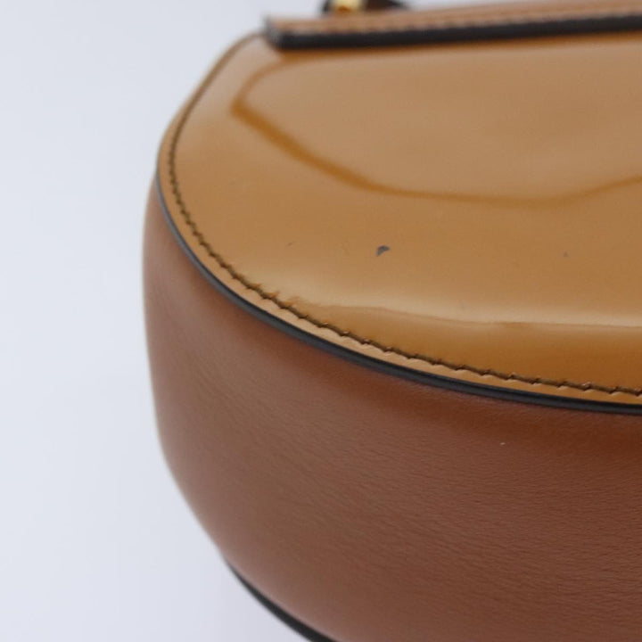 Chloe Drew Hand Bag Enamel 2way Brown Gold am6981