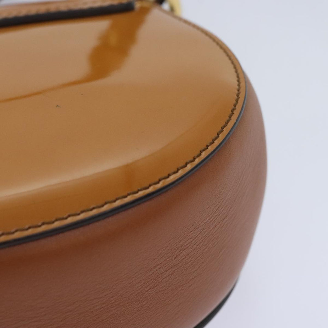 Chloe Drew Hand Bag Enamel 2way Brown Gold am6981