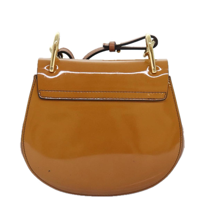 Chloe Drew Hand Bag Enamel 2way Brown Gold am6981