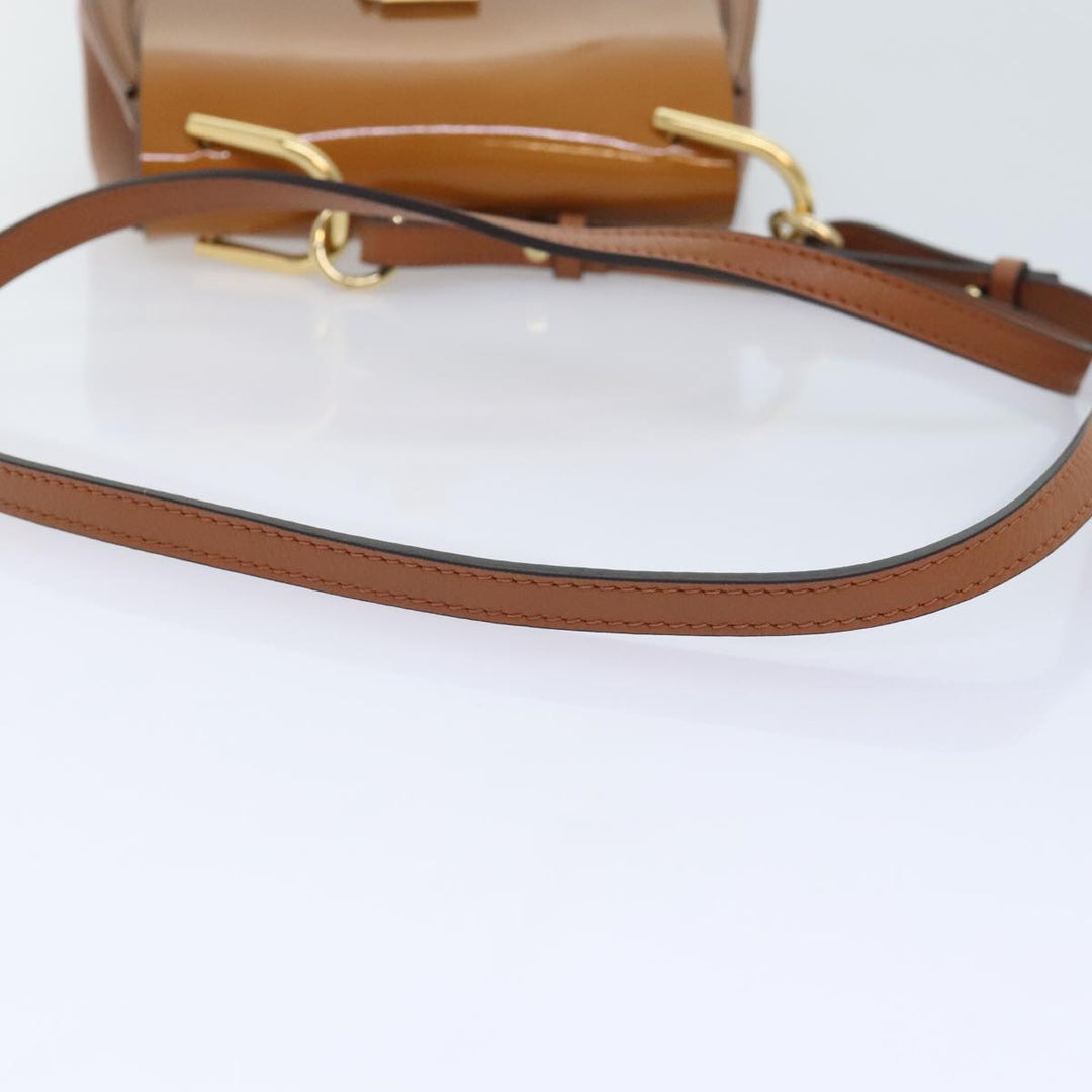 Chloe Drew Hand Bag Enamel 2way Brown Gold am6981